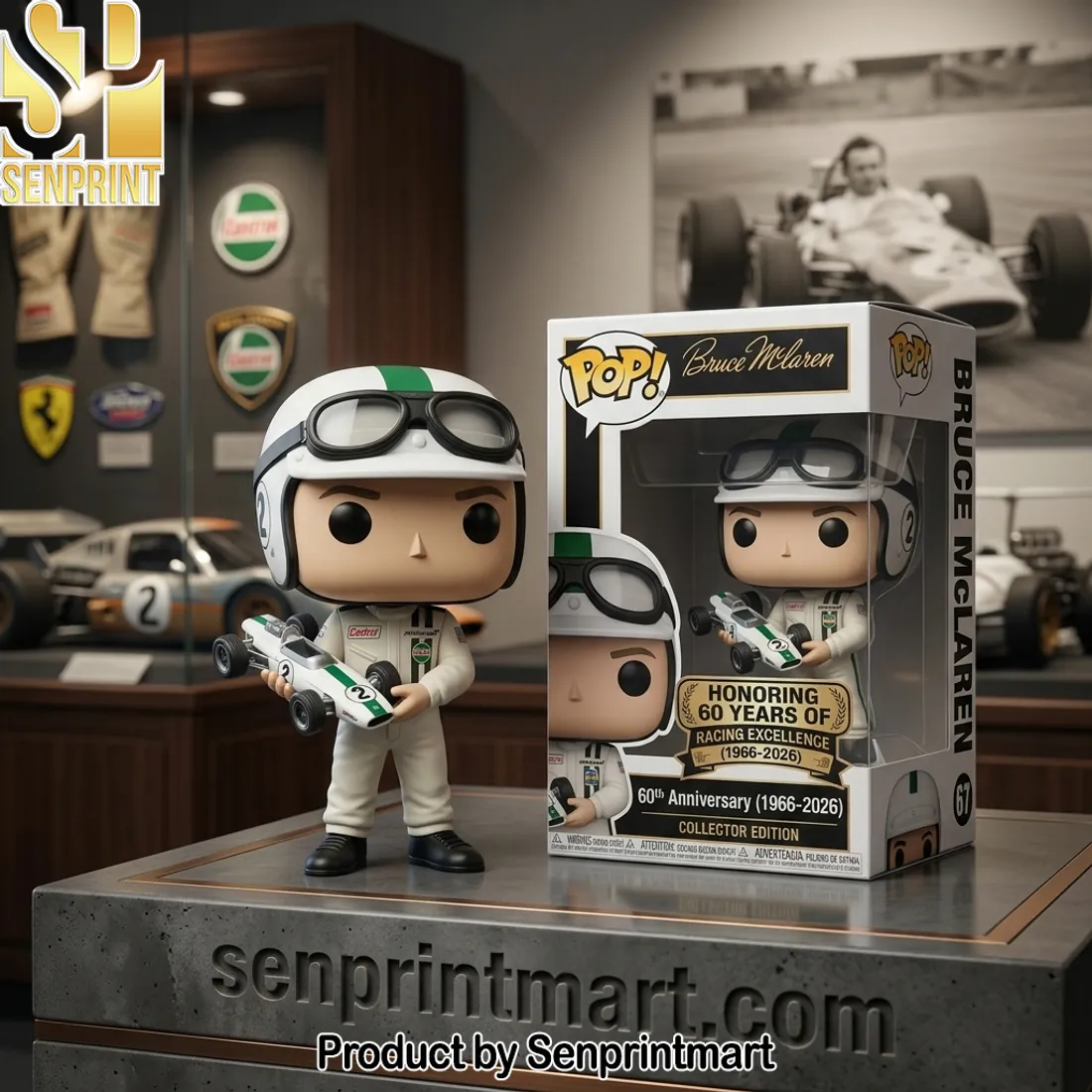 Bruce McLaren 60th Anniversary Collector Edition Racing Excellence Vinyl Figure
