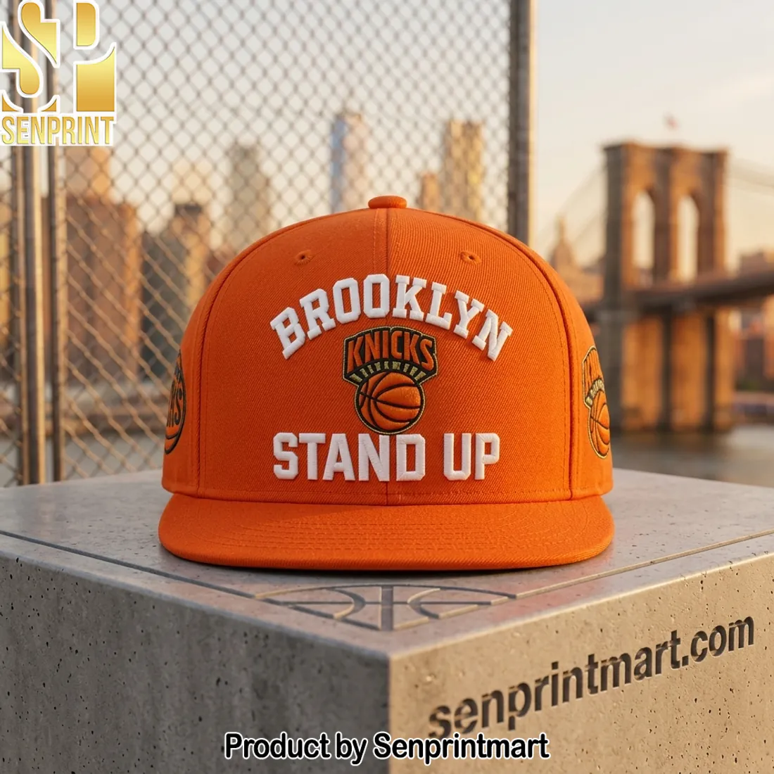 New York Knicks Brooklyn Stand Up Spike Lee Orange Snapback Hat