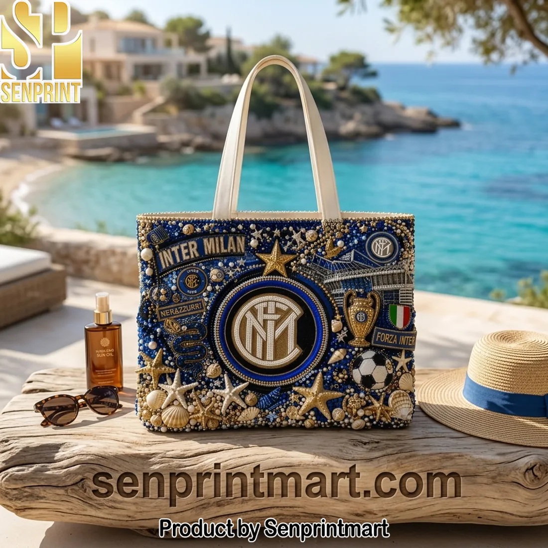 Inter Milan Nerazzurri Embellished Tote Bag