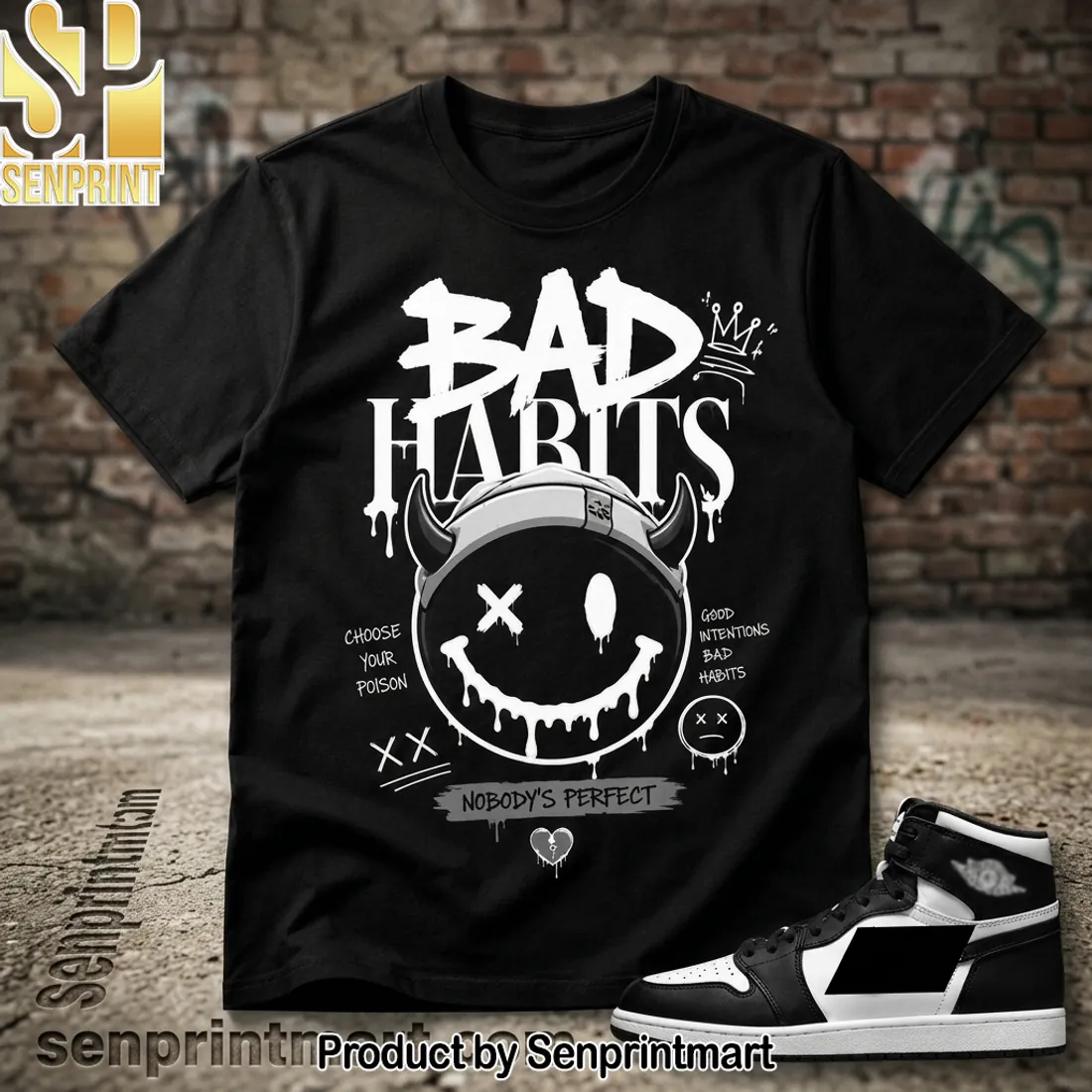Bad Habits Graphic Streetwear T-Shirt