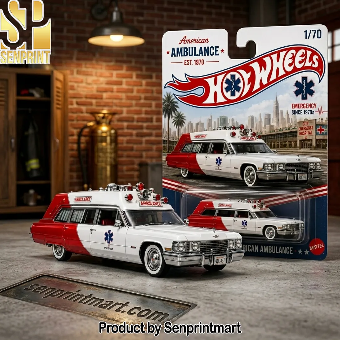 Hot Wheels American Ambulance EST 1970 Diecast Model