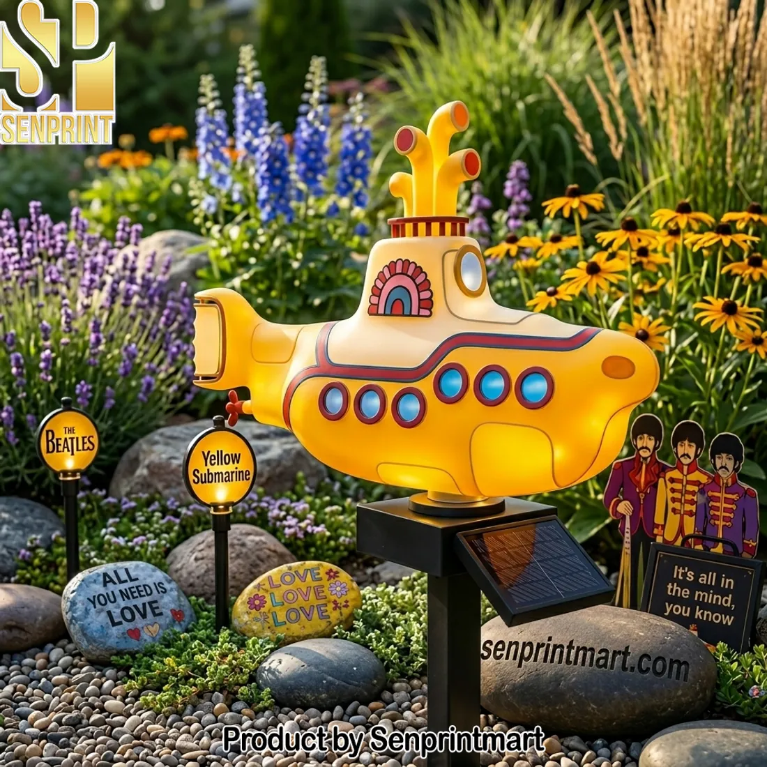 The Beatles Yellow Submarine Solar Garden Light
