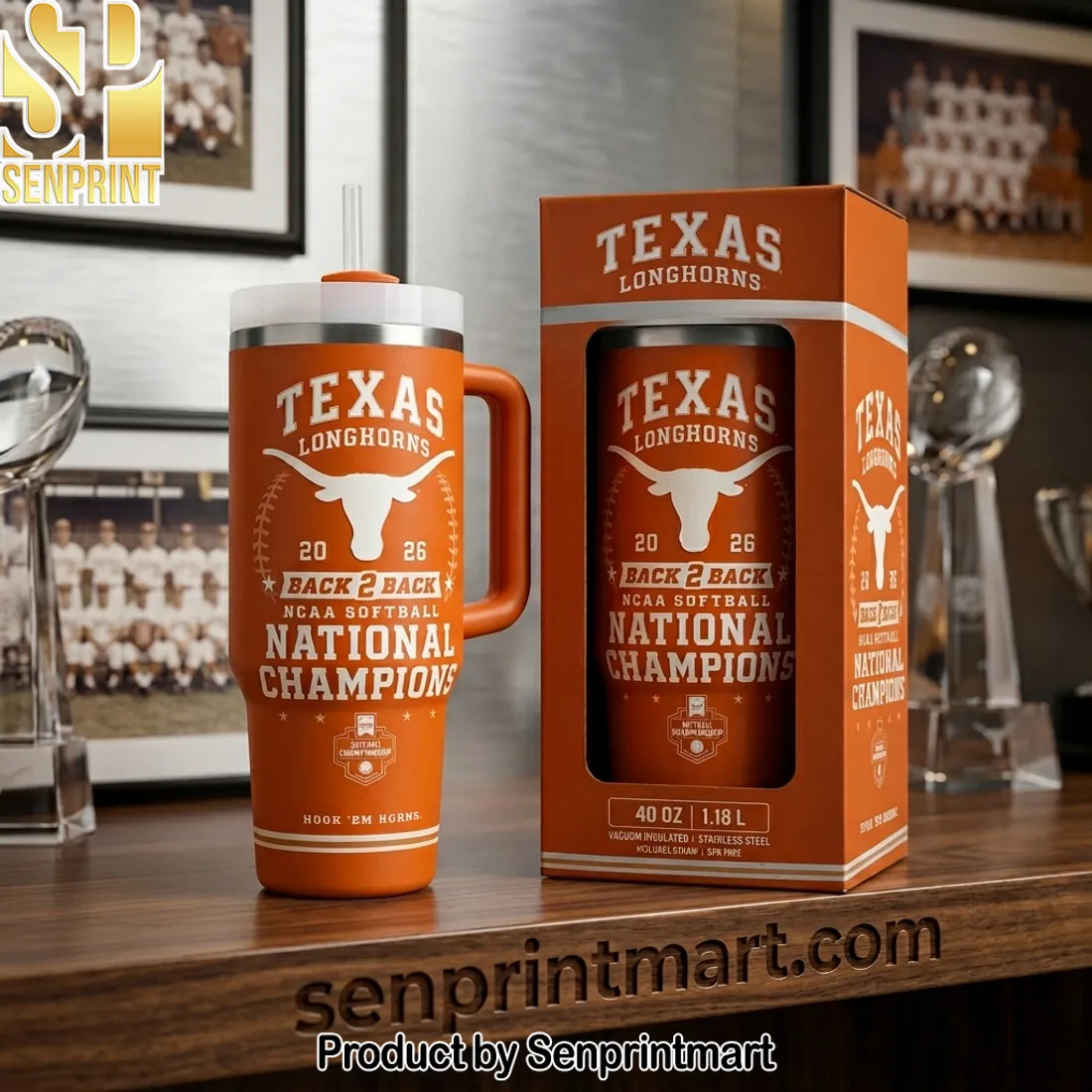 Texas Longhorns 2026 Back 2 Back NCAA Softball Champions Tumbler