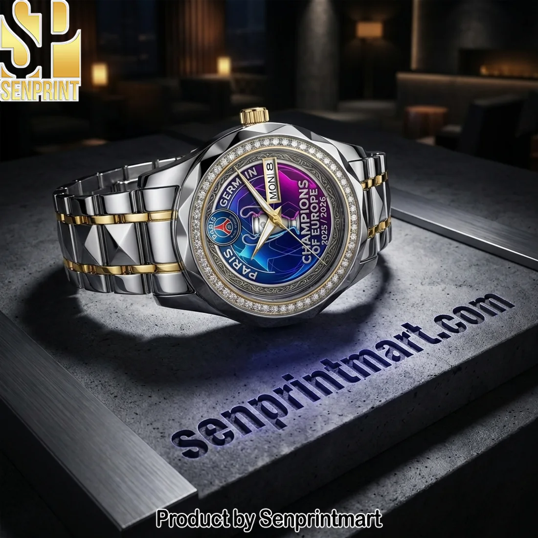 Paris Saint-Germain Champions of Europe 2025/2026 Commemorative Two-Tone Luxury Quartz Watch Paris Saint-Germain Champions of Europe 2025/2026 Commemorative Two-Tone Luxury Quartz Watch