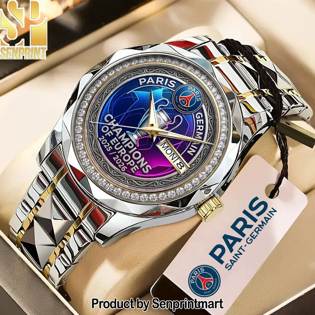 Paris Saint-Germain Champions of Europe 2025/2026 Commemorative Two-Tone Luxury Quartz Watch Paris Saint-Germain Champions of Europe 2025/2026 Commemorative Two-Tone Luxury Quartz Watch