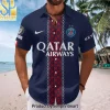 Paris Saint-Germain Back-to-Back Champions 2025-2026 Commemorative Trophy Graphic Navy Hawaiian Shirt