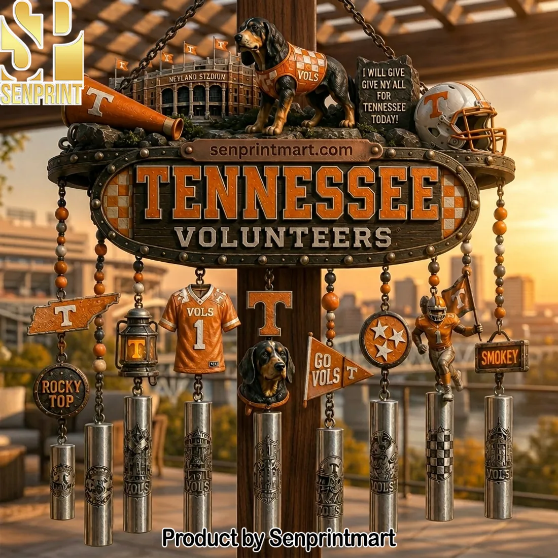 Tennessee Volunteers Neyland Stadium Wind Chime