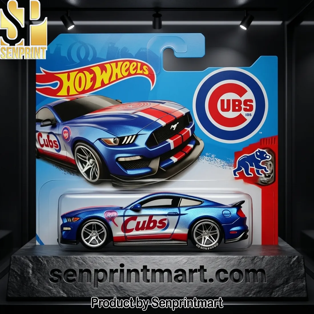 MLB Chicago Cubs Hot Wheels Edition Collectible Mustang Diecast Car