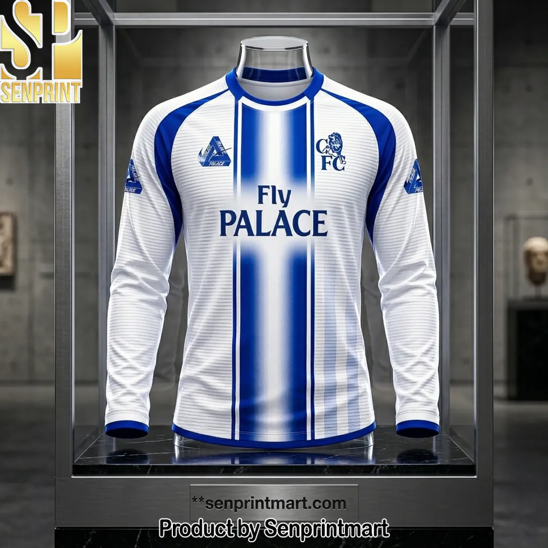 Chelsea FC Palace Fly Palace White and Blue Long Sleeve Jersey Shirt