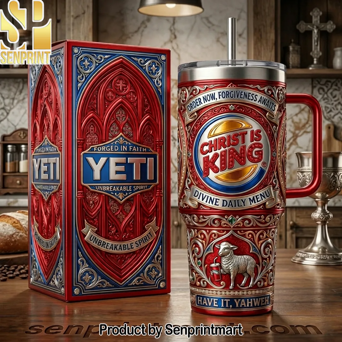 Christ Is King Have It Yahweh Funny Christian Parody 40oz Tumbler With Handle