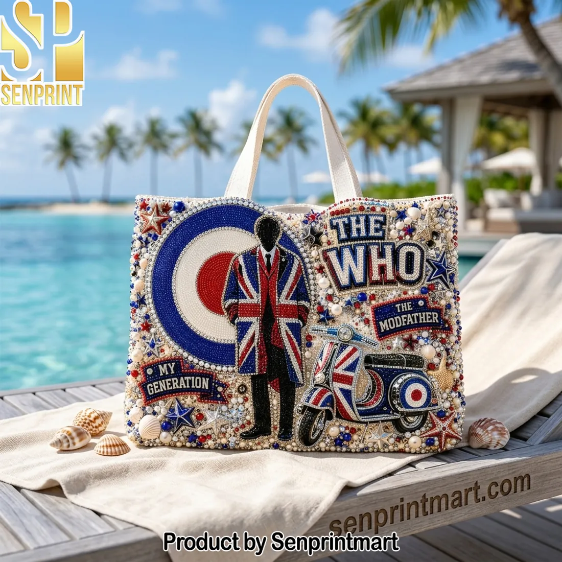 The Who My Generation Mod Target Luxury Beaded Tote Bag