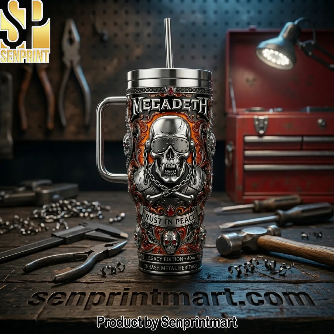 Megadeth Rust In Peace Legacy Edition 40oz Tumbler