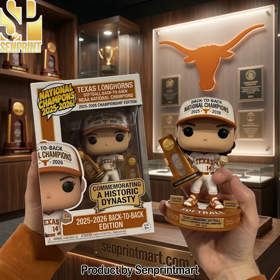 Texas Longhorns Softball Back-to-Back Champions Collector Figure