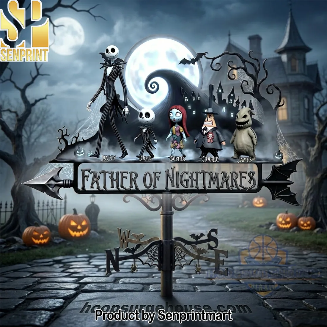 Nightmare Before Christmas Father of Nightmares Personalized Family Weather Vane