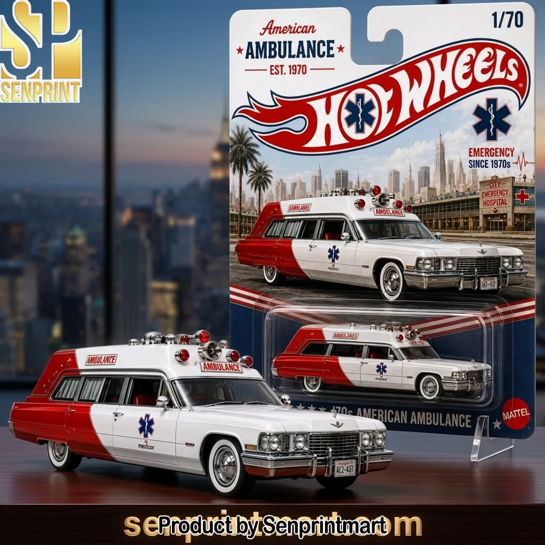 Hot Wheels 1970s American Ambulance Collectible Car