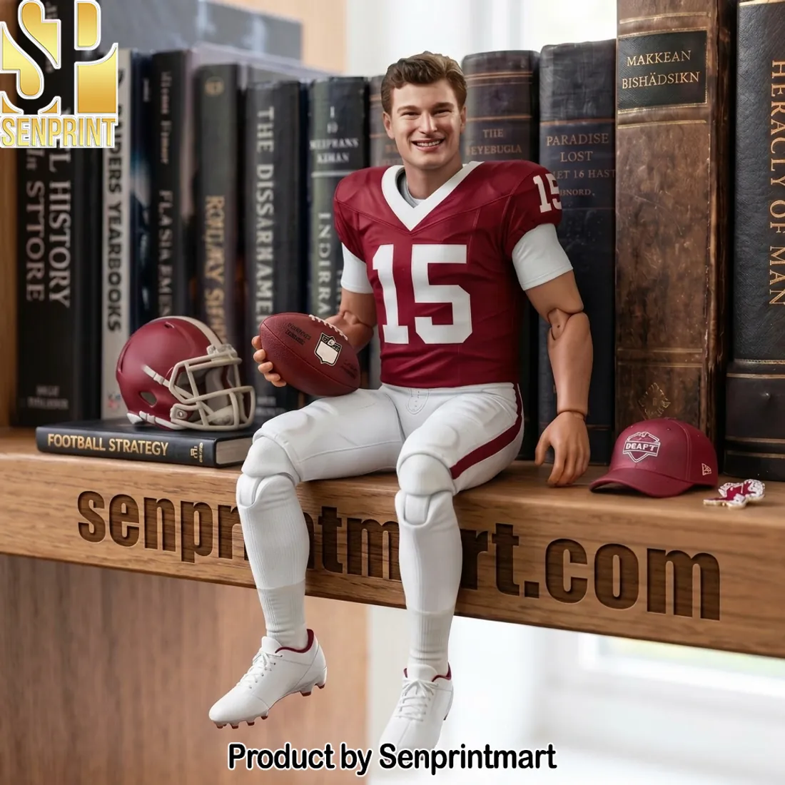 NFL Draft Day Quarterback Number 15 Articulated Collectible Action Figure