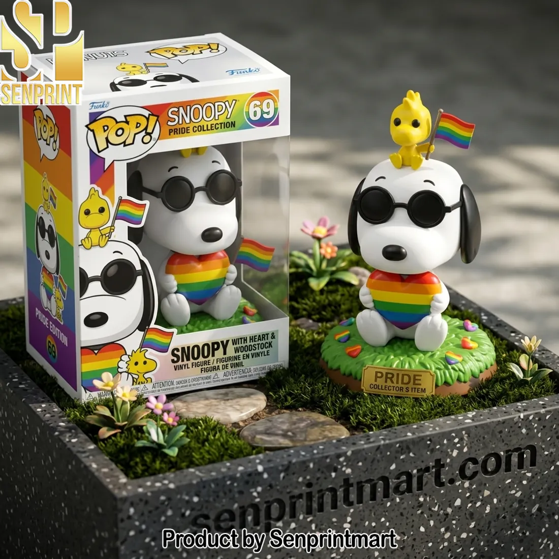 Peanuts Snoopy with Heart and Woodstock Pride Edition Vinyl Figure