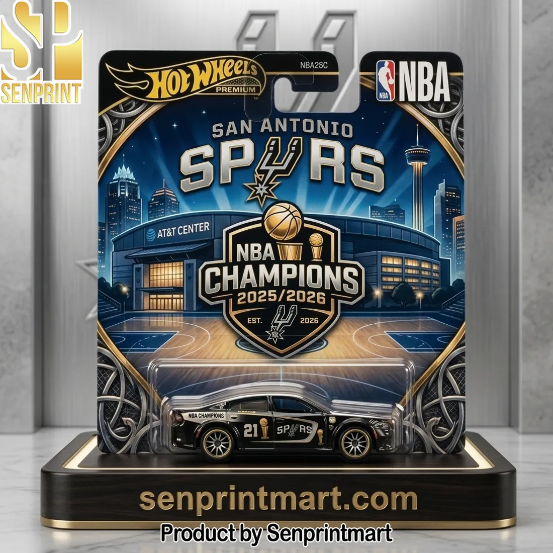 Hot Wheels Premium San Antonio Spurs NBA Champions 2025 2026 Commemorative Die-Cast Car