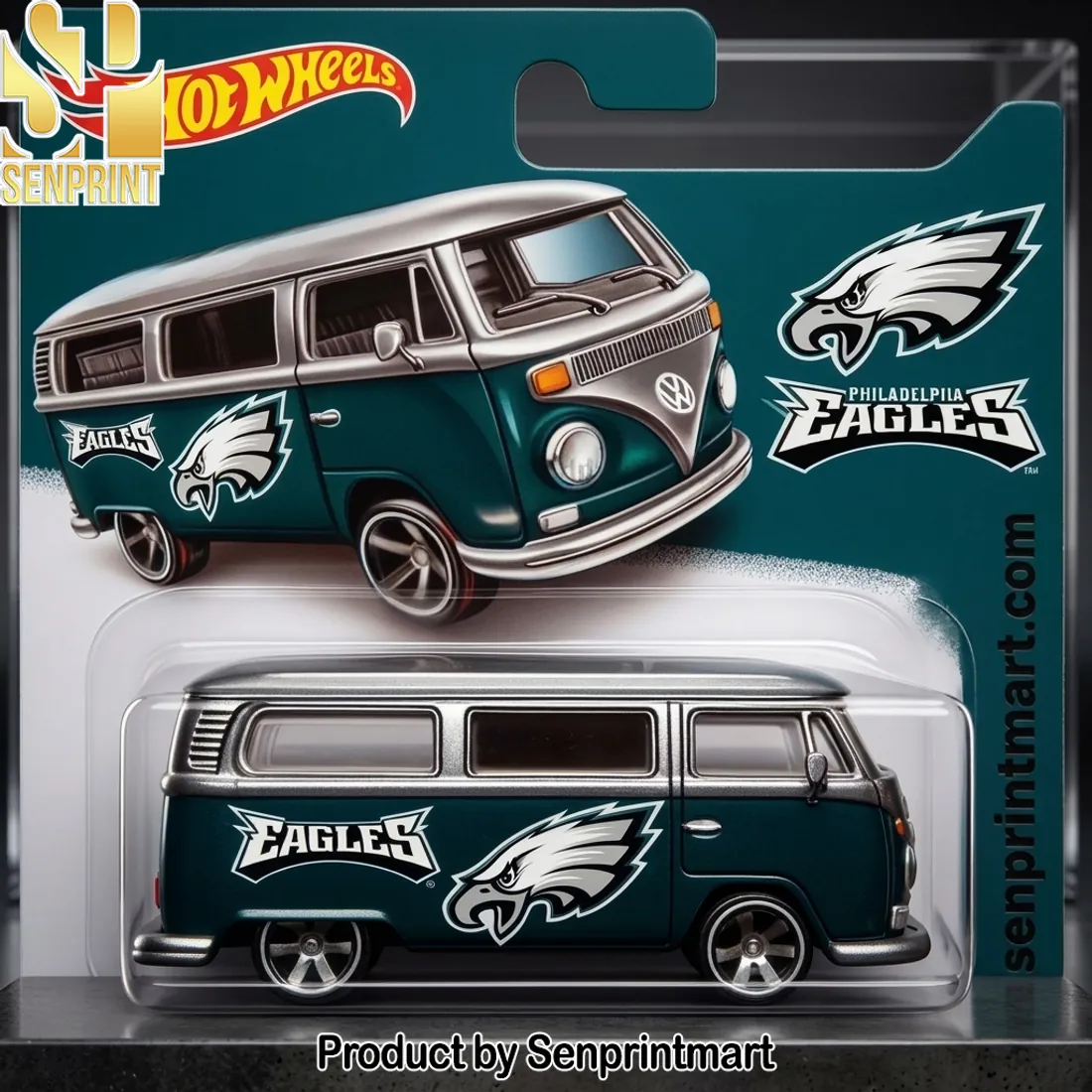 Philadelphia Eagles Hot Wheels Volkswagen Classic Bus Diecast Car