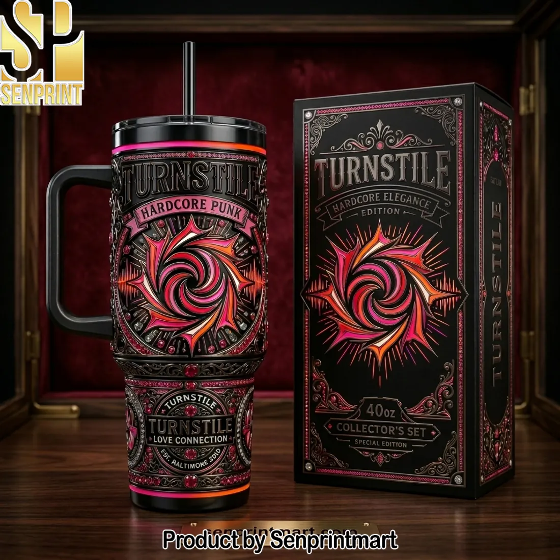 Turnstile Hardcore Punk Special Edition 40oz Tumbler with Lid and Straw