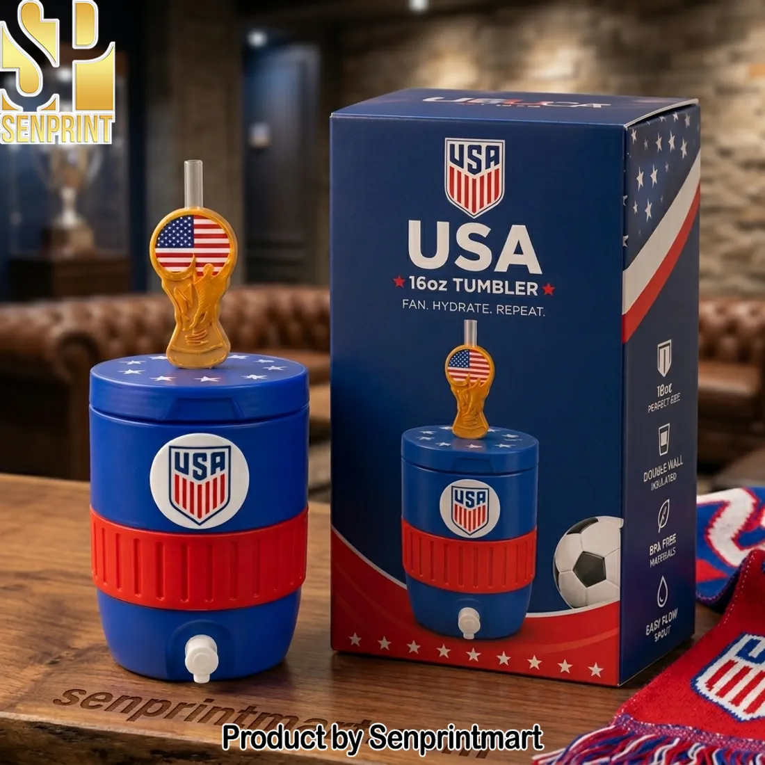 USA Soccer World Cup 2026 Trophy Topper 16oz Insulated Tumbler