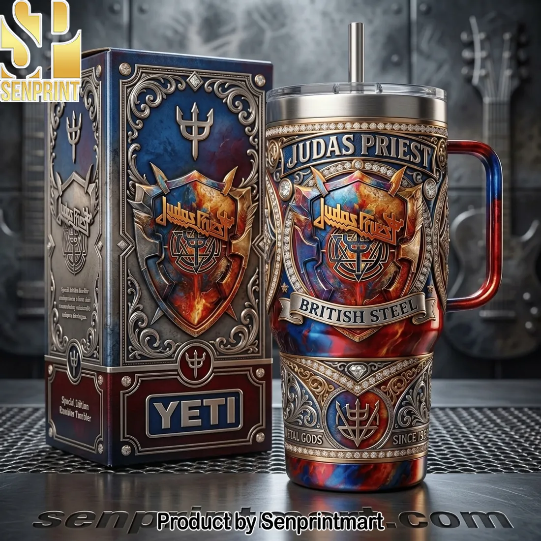 Judas Priest British Steel Special Edition Insulated Tumbler With Handle