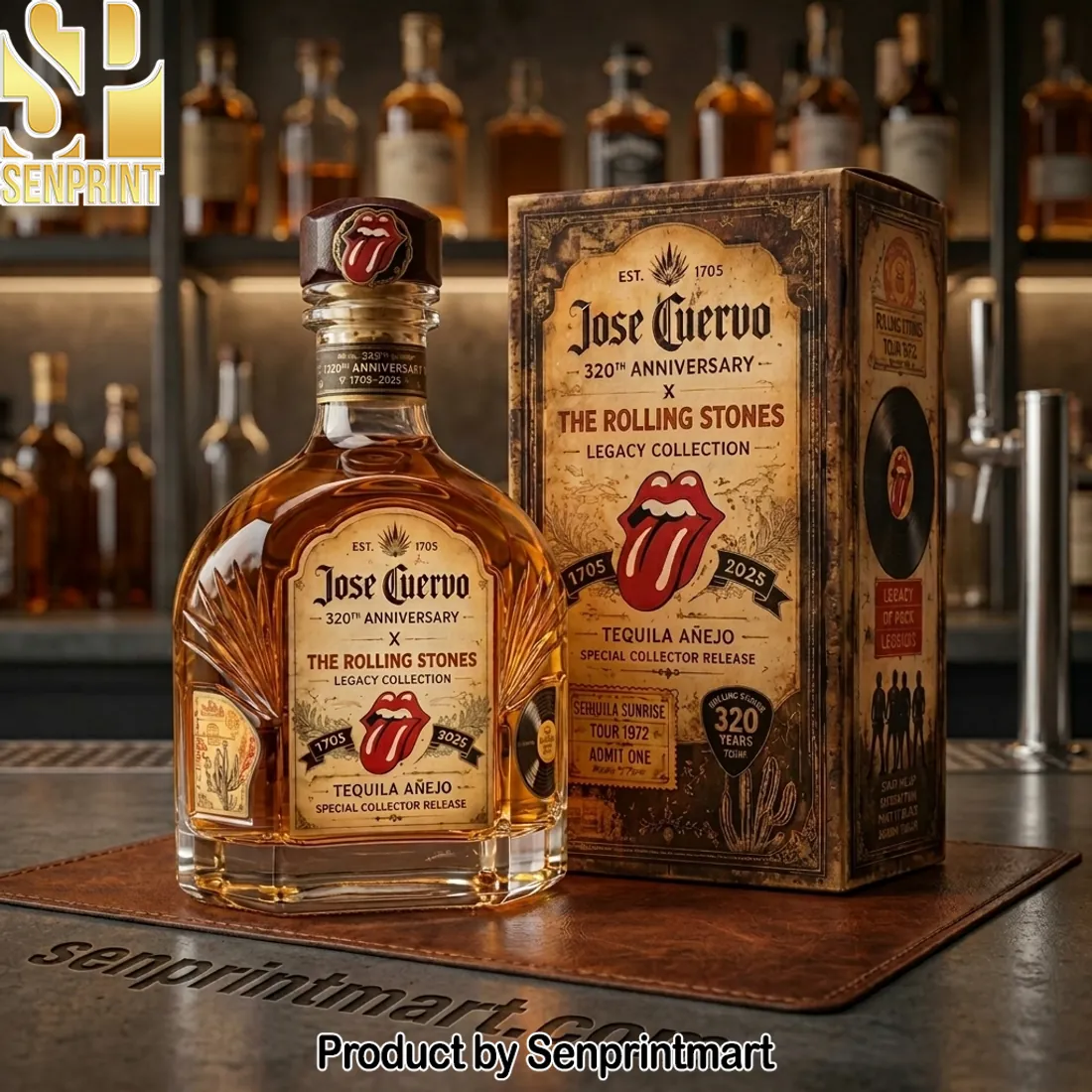 Jose Cuervo x The Rolling Stones 320th Anniversary Legacy Collection Tequila Bottle