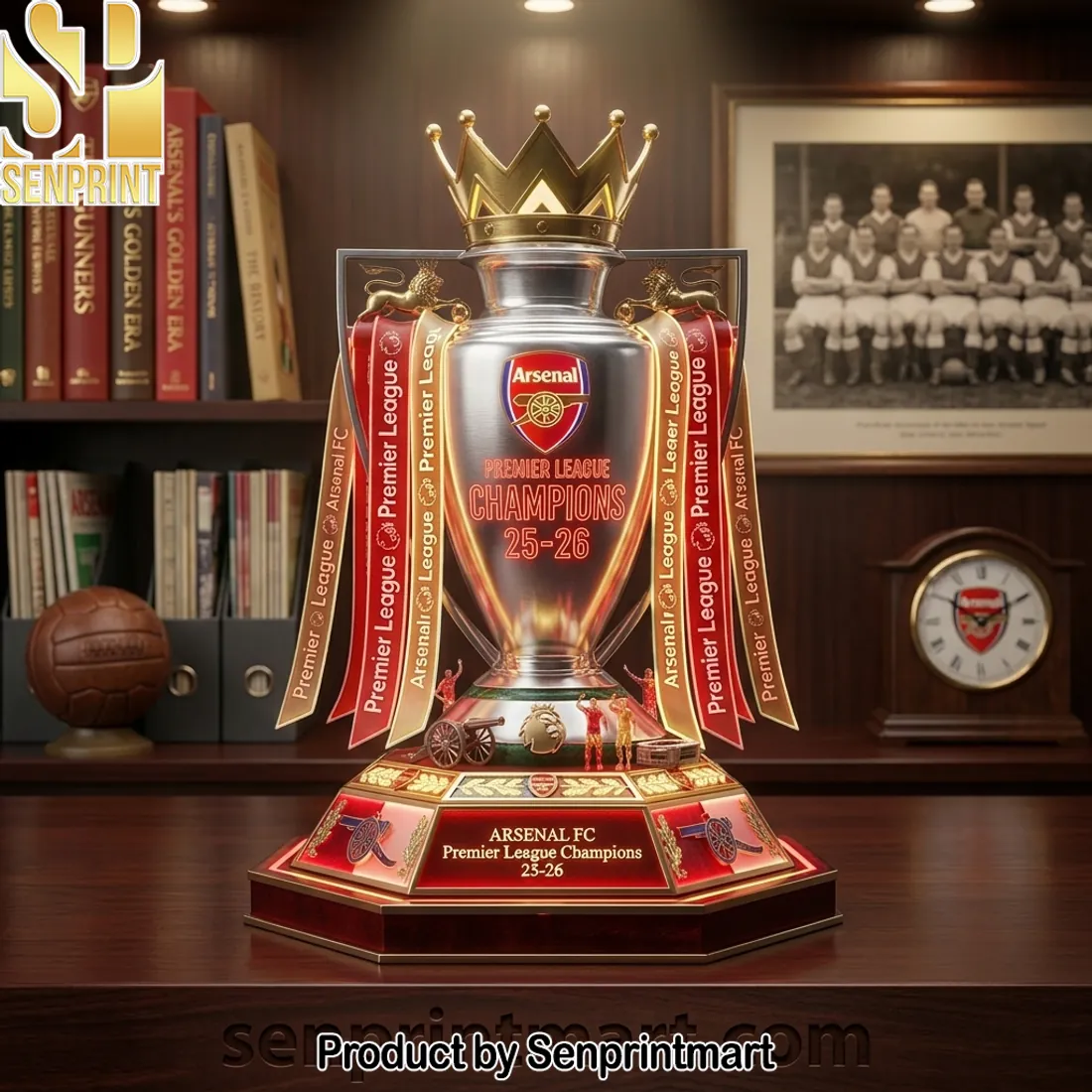 Arsenal FC Premier League Champions 25-26 Premium Replica Trophy