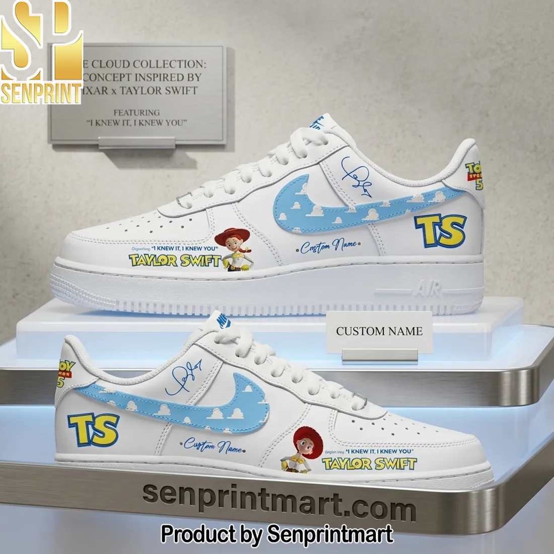 Taylor Swift Toy Story 5 Custom Name Jessie Cloud Sneakers
