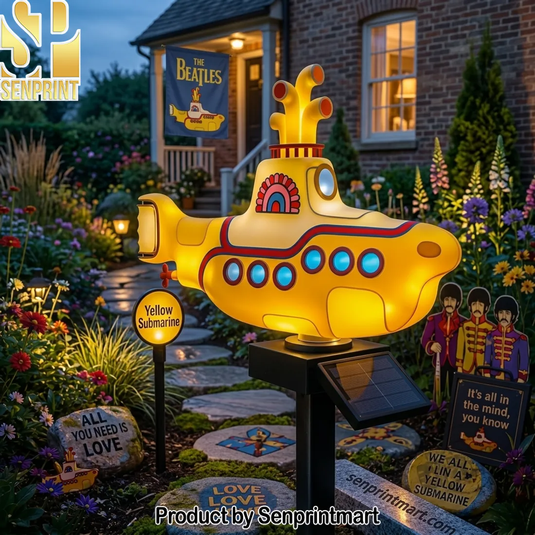 The Beatles Yellow Submarine Solar Garden Light