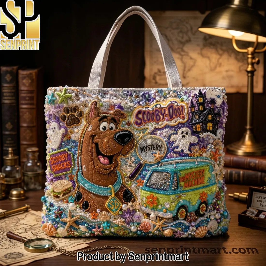 Scooby-Doo Mystery Machine Embroidered Art Tote Bag