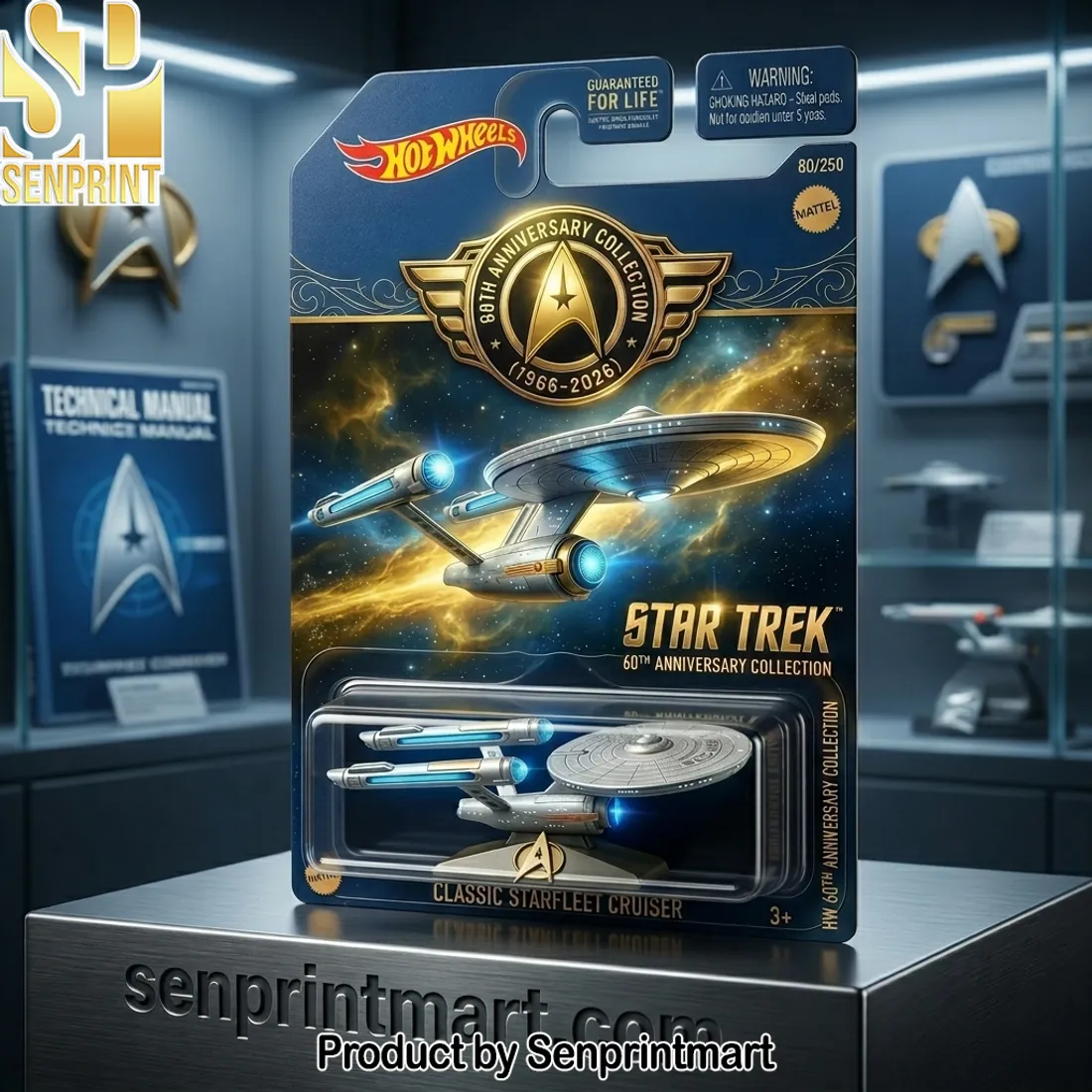 Hot Wheels Star Trek 60th Anniversary Classic Starfleet Cruiser Die-Cast Toy