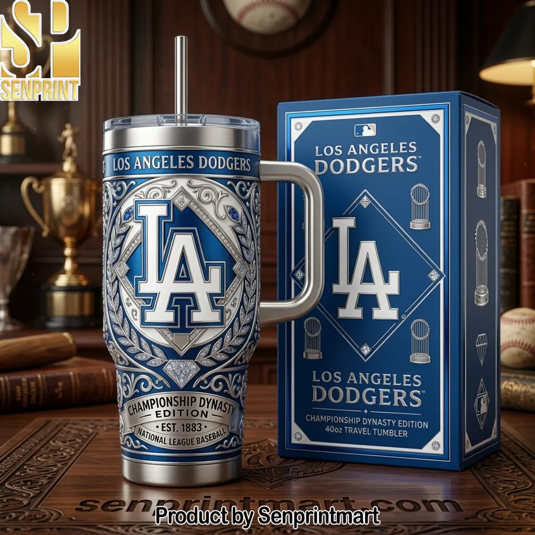 Los Angeles Dodgers Championship Dynasty Edition 40oz Stainless Steel Travel Tumbler