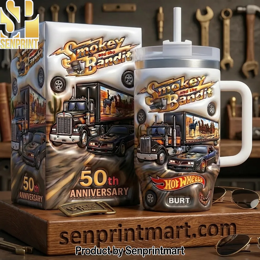 Smokey and the Bandit 50th Anniversary Retro Movie Handled Tumbler