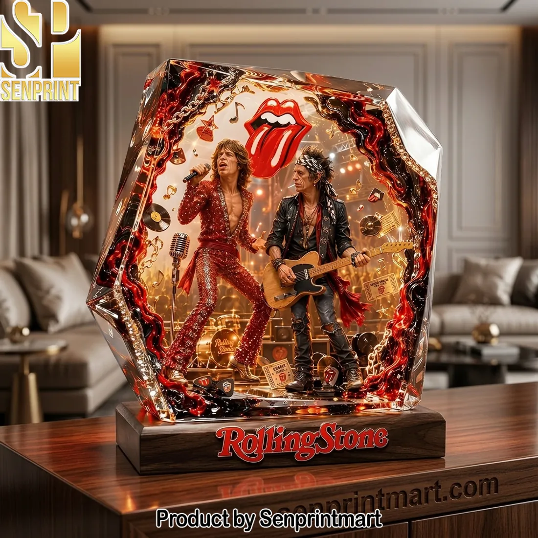 The Rolling Stones Rock Band Memorabilia 3D LED Custom Acrylic Light Box