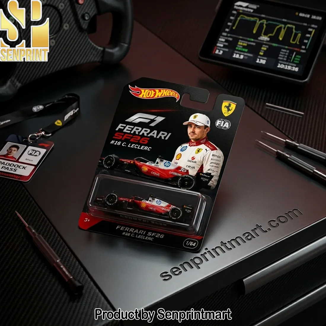 Hot Wheels F1 Ferrari SF26 Charles Leclerc 16 Premium 1/64 Scale Diecast Car