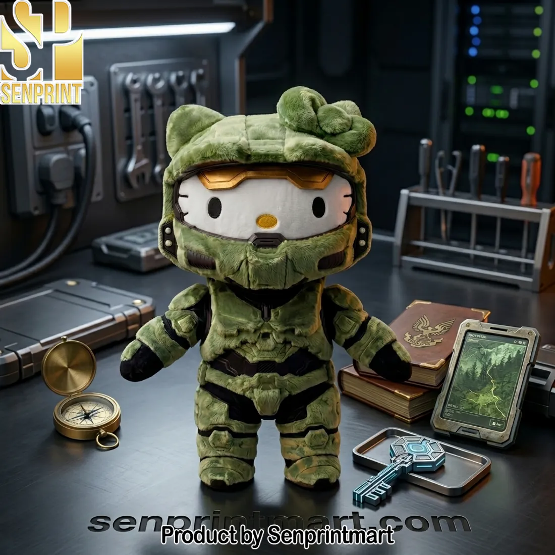 Hello Kitty x Halo Master Chief Crossover Collectible Soft Plushie