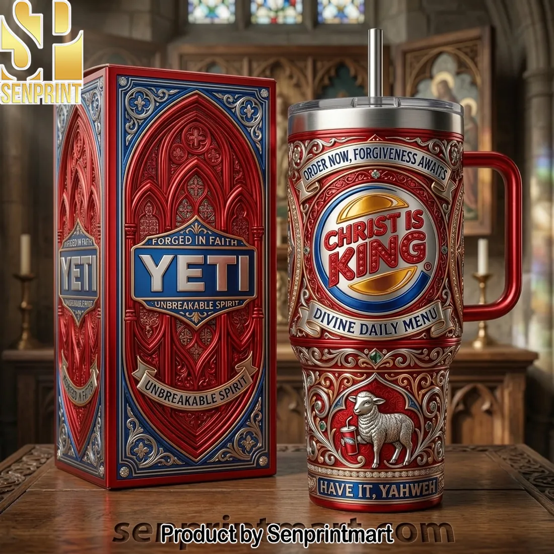 Christ Is King Have It Yahweh Funny Christian Parody 40oz Tumbler With Handle