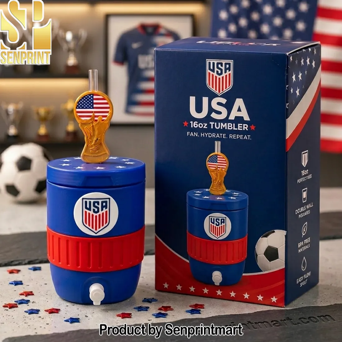 USA Soccer World Cup 2026 Trophy 16oz Mini Cooler Tumbler