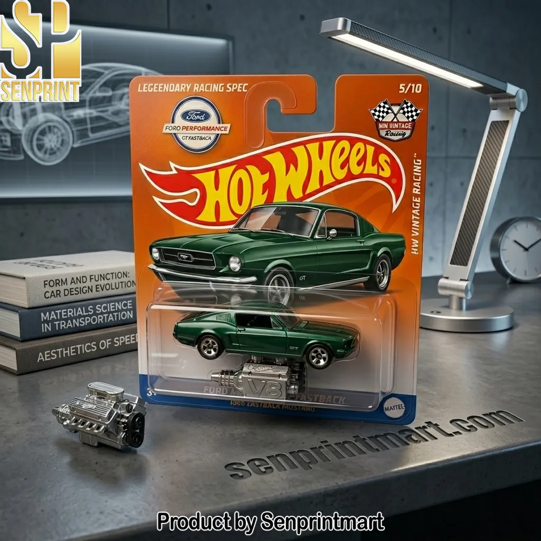 Hot Wheels 1968 Ford Mustang Fastback Green HW Vintage Racing Die-cast Car