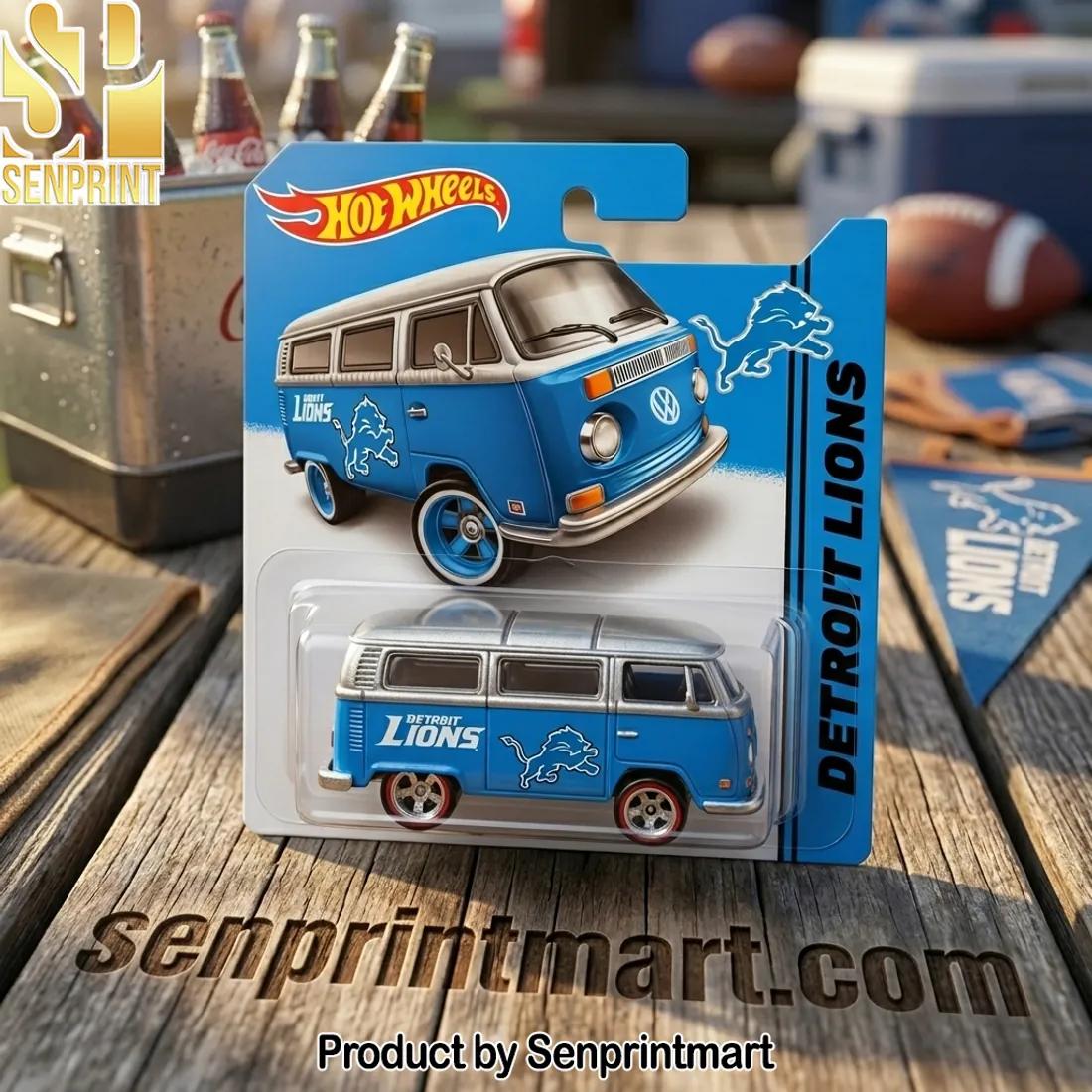 Hot Wheels Detroit Lions Collector Edition VW Camper Toy