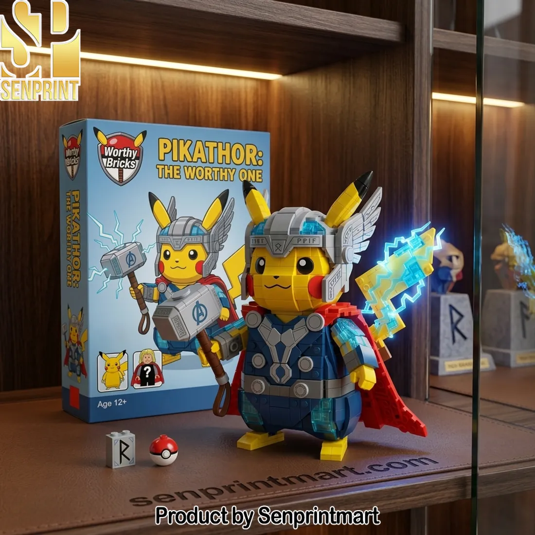 Pikathor Pikachu Thor Marvel Superhero Custom Brick Figure Set