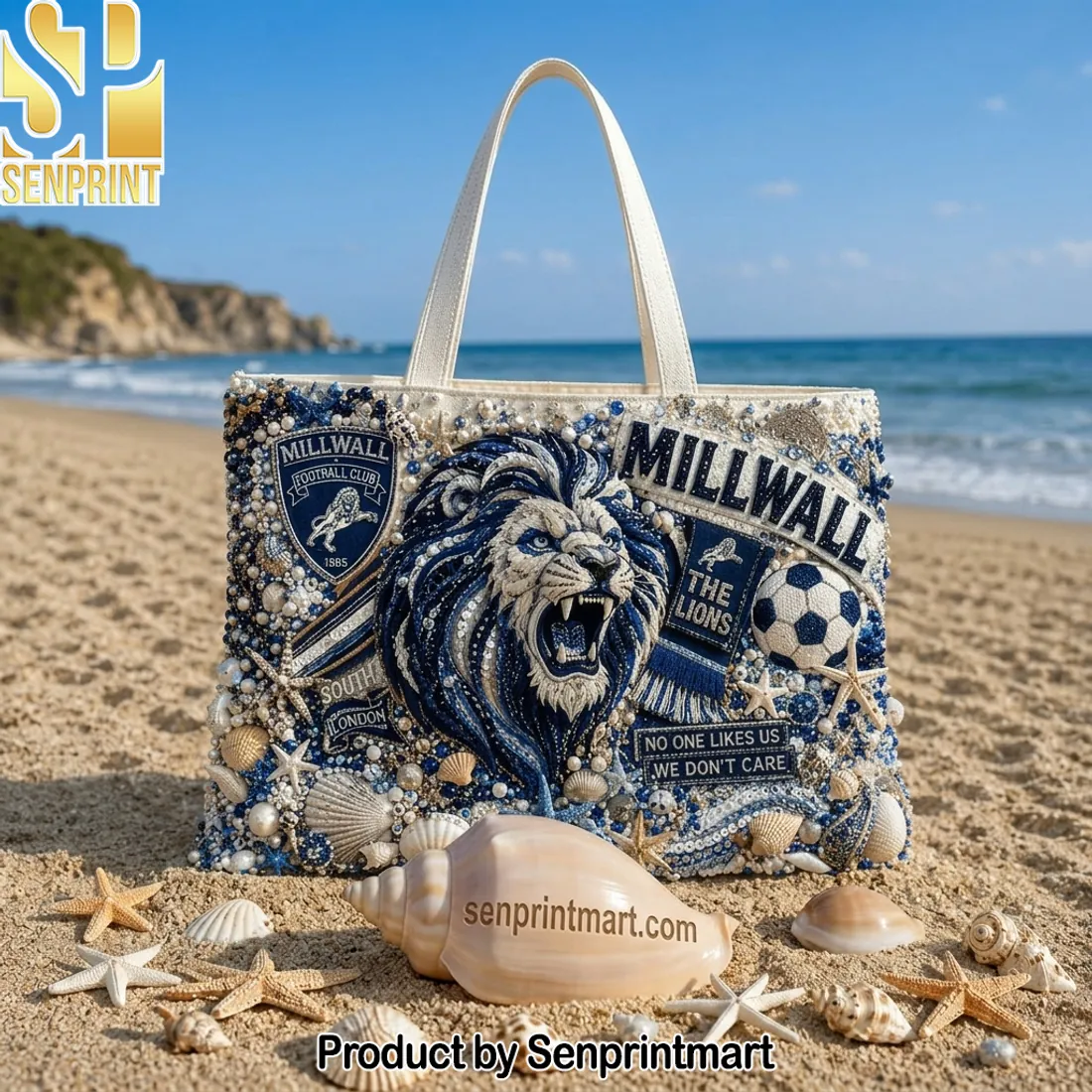 Millwall FC Lions Embellished Beach Tote Bag