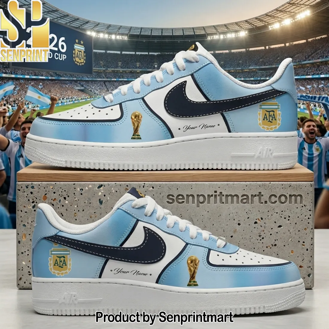 Argentina 2026 World Cup Personalized AFA Custom Name Sneakers