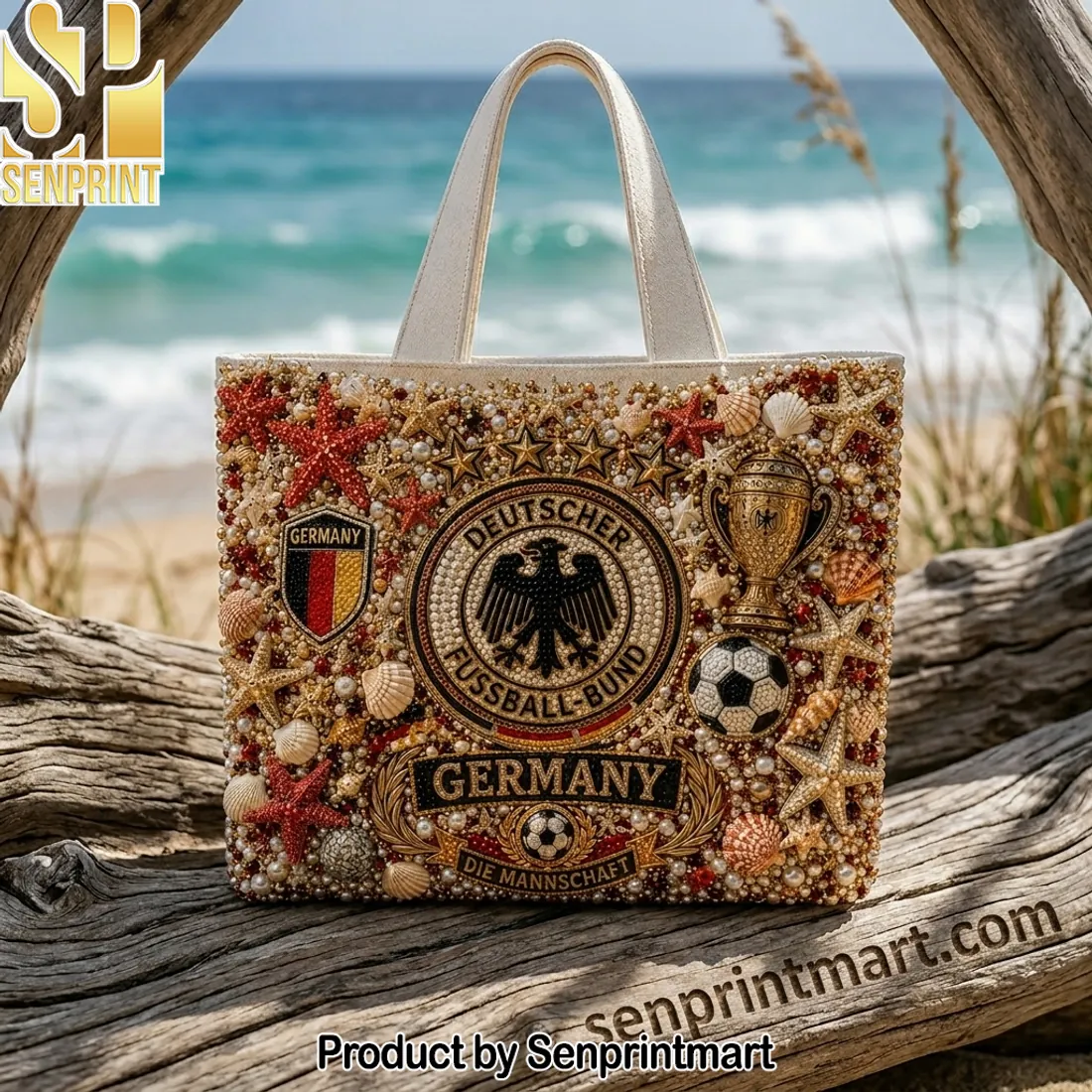 Germany DFB Football Luxury Embellished Tote Bag