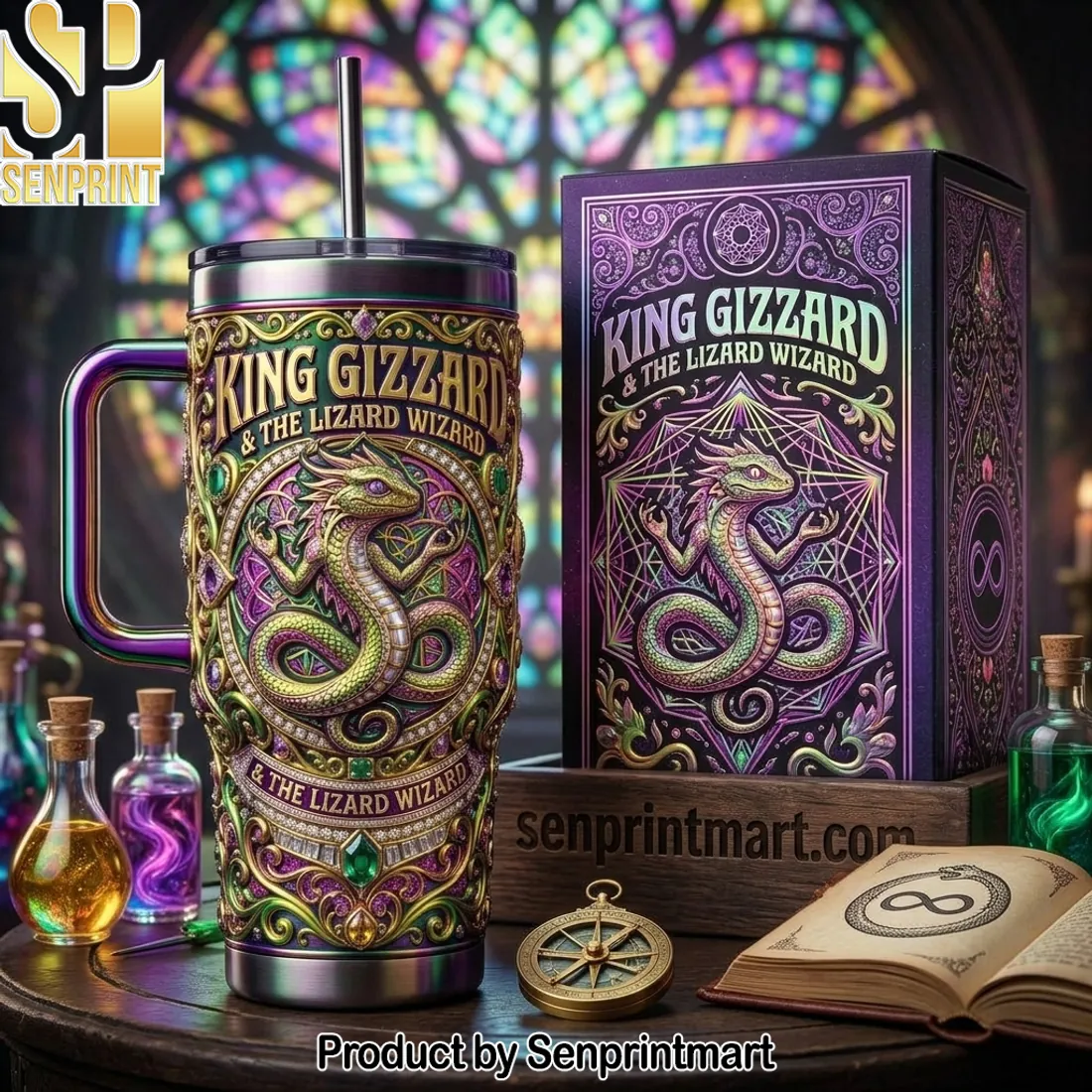 King Gizzard & The Lizard Wizard Ornate Jeweled 40oz Tumbler
