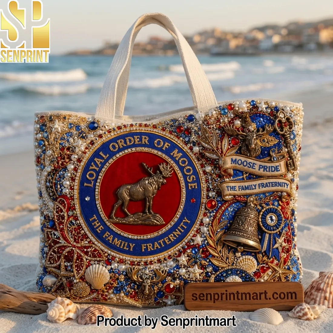 Loyal Order of Moose Moose Pride Embellished Tote Bag
