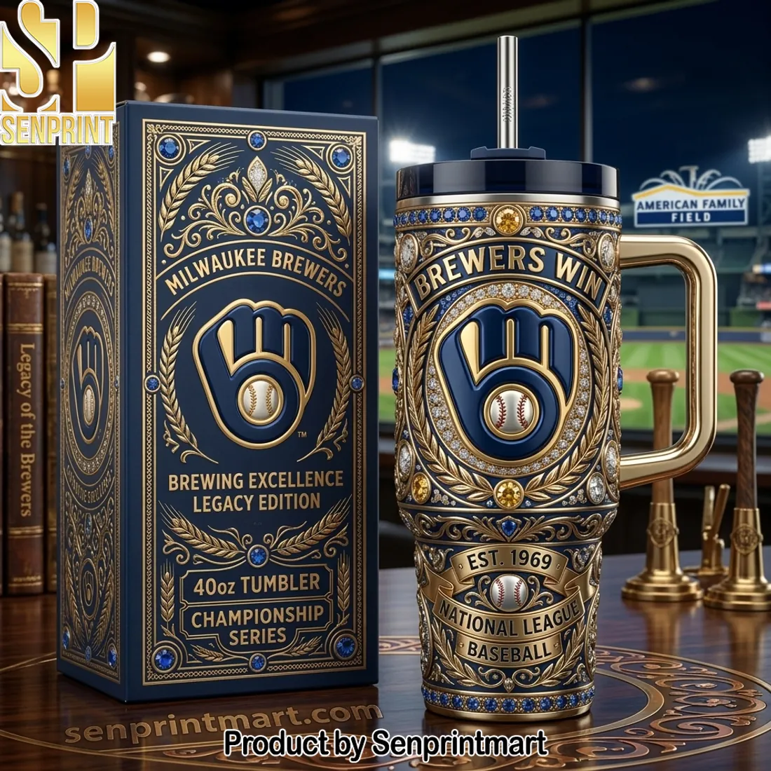 Milwaukee Brewers Legacy Edition 40oz Championship Tumbler