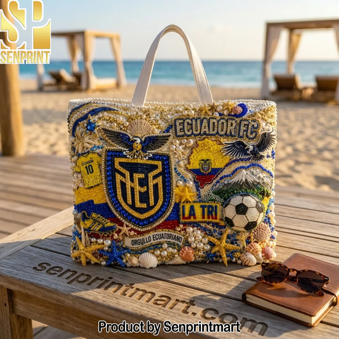 Ecuador FC Embellished Luxury Football Fan Tote Bag