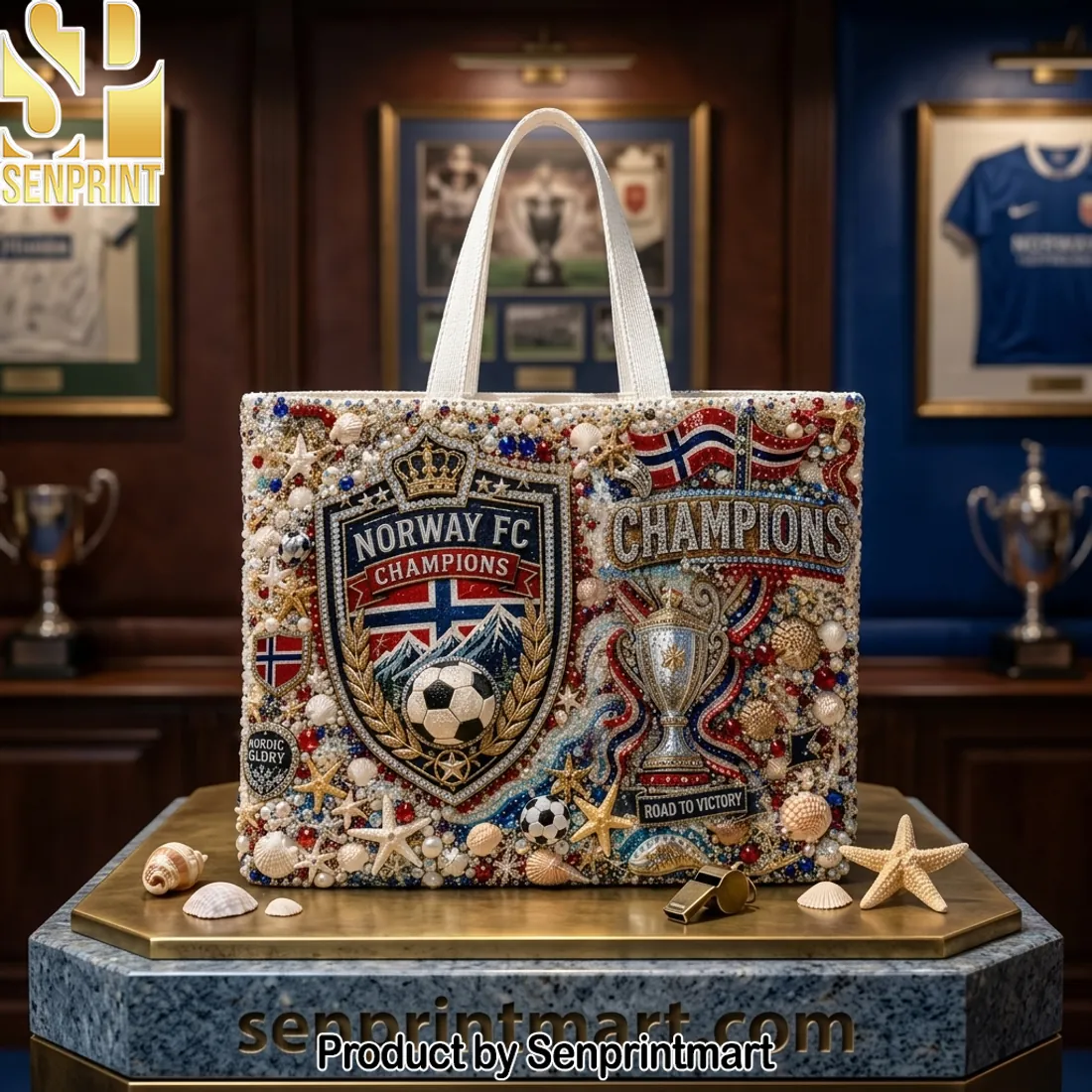 Norway FC Champions Luxury Embellished Football Tote Bag